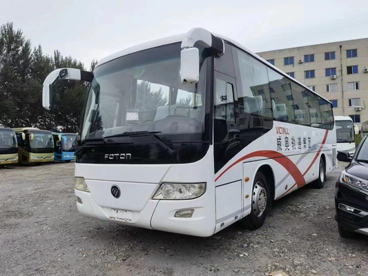 L'autobus utilisé de voyage a employé la couleur blanche de disposition des sièges 2+3 du moteur 55 de l'autobus BJ6103 Weichai de Foton