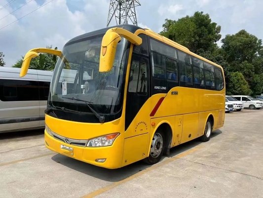 Autobus utilisé XMQ6759 de Kinglong de main de fenêtre de glissement de la transmission manuelle a/c de sièges du moteur 33 de Yuchai d'autobus de passager 2ème
