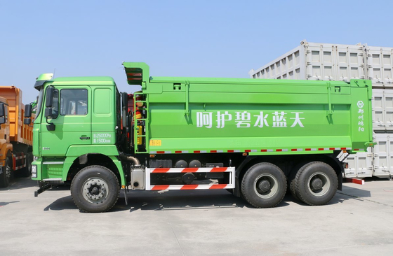 6*4 Camion à ordures 30 tonnes Nouveau carburant énergétique GNL Shacman F3000 Single Sleeper 10 roues 380 ch