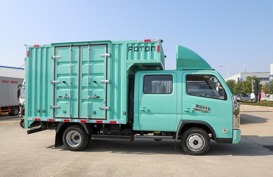 Camions de fret léger d'occasion 2,7 mètres Boîte de conteneurs 2 + 3 sièges Double cabine Marque chinoise Foton