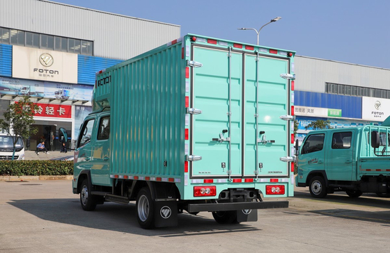Camions de fret léger d'occasion 2,7 mètres Boîte de conteneurs 2 + 3 sièges Double cabine Marque chinoise Foton