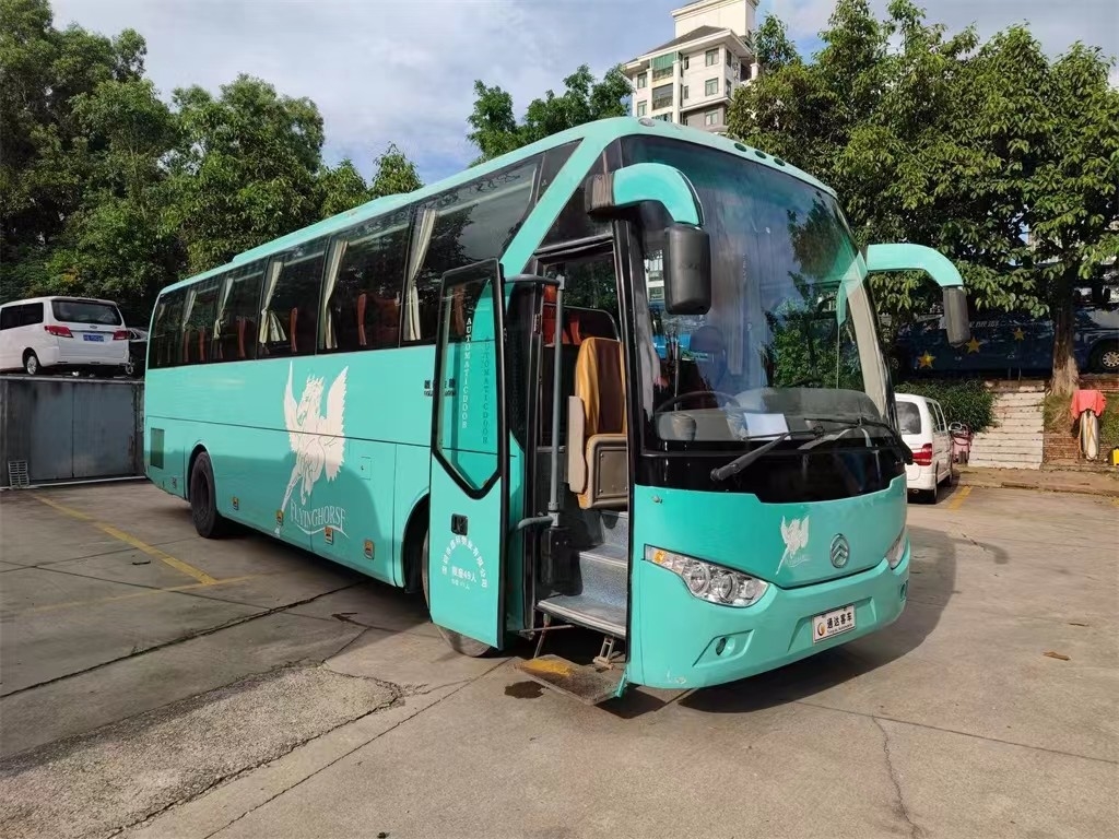 2015 ans 49 Seater ont utilisé l'entraîneur d'occasion LHD de l'autobus XML6113 de dragon d'or avec le luxe à l'intérieur