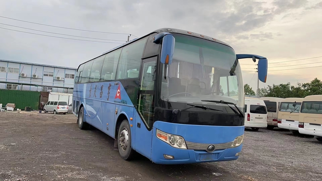 Le climatiseur bleu de couleur de moteur de Yuchai de disposition de sièges des sièges 2+3 du Microbus 60 d'occasion a employé jeune Tong Bus ZK6107