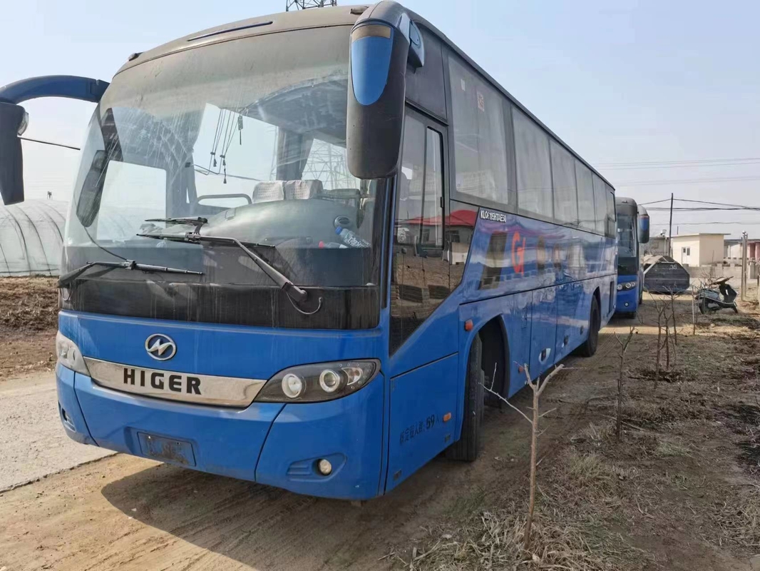 Plus haut autobus utilisé KLQ6115 d'autobus de la couleur 59 de sièges de Yuchai du moteur 280hp 2+3 de sièges de disposition de 2ème entraînement bleu diesel de main