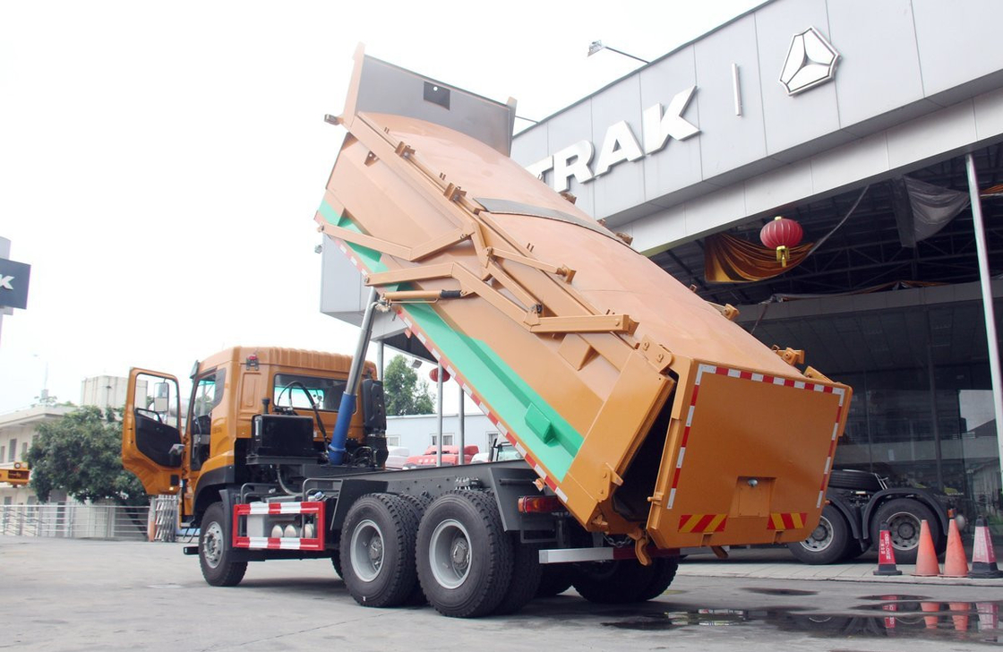 Camion chinois Nouveaux débris de construction urbaine 6*4 Mode de conduite 10 Pneus toit bas Direction à gauche