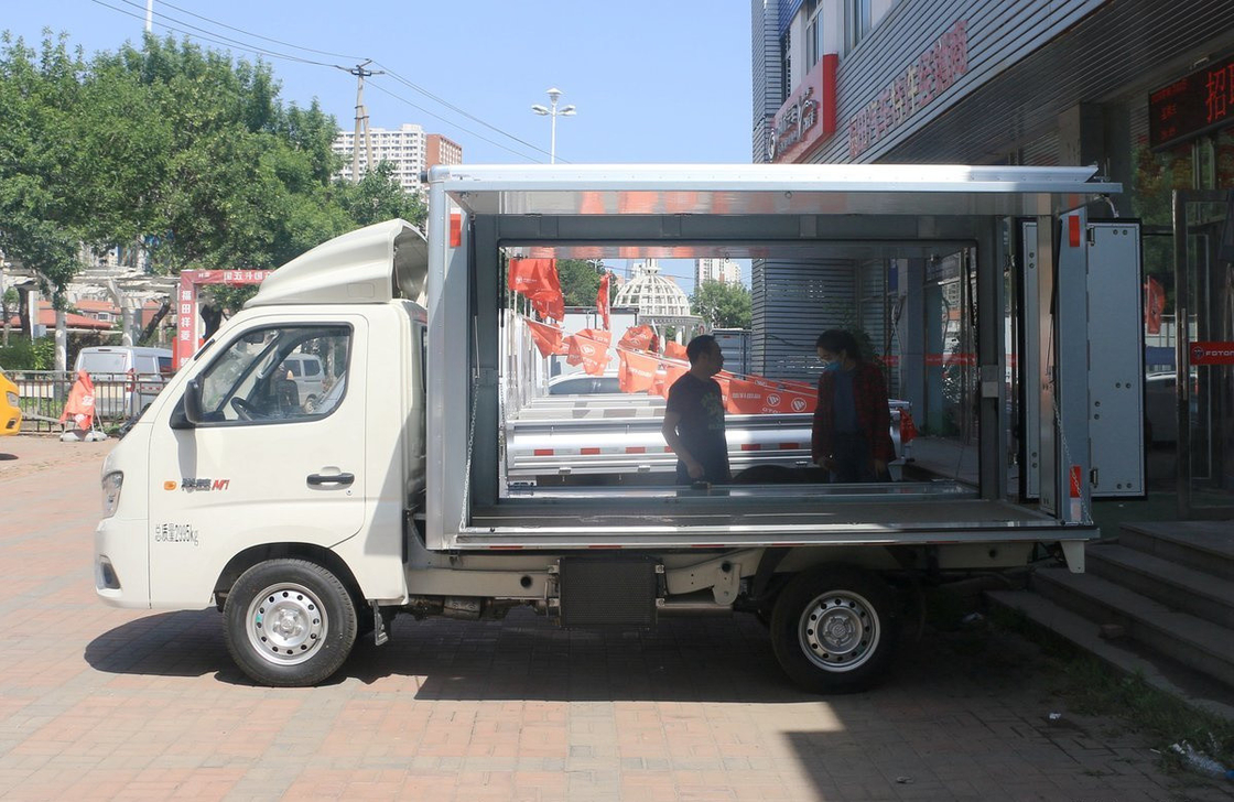 Box Truck Van chargement 2 tonnes Foton Cargo Truck largeur d'aile Box 3 mètres de longueur une rangée de cabine