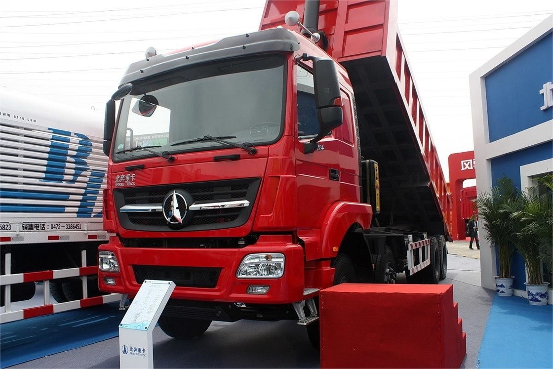 Chariot de décharge lourd 340 HP 8X4 7,2m Corps rouge climatiseur monté sur le dessus Marque Beiben