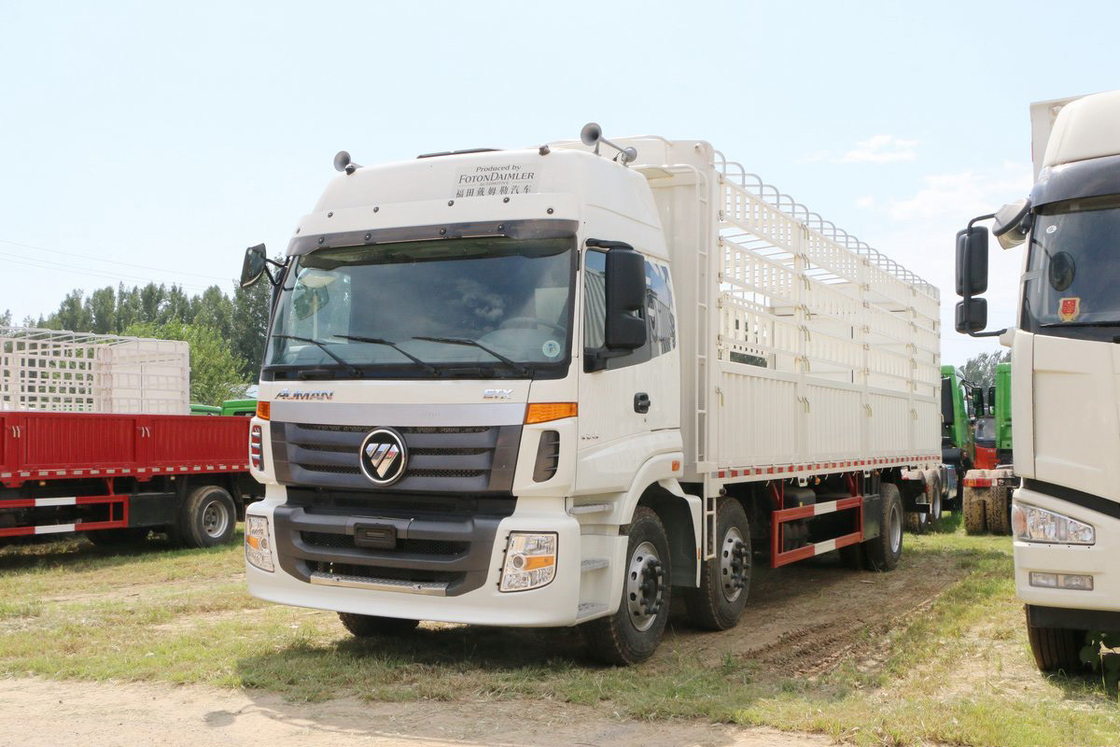 Foton Auman Stake Truck Série 6 Poids lourd Truck Diesel 8 vitesses 245HP 6X2 9,53m Corps blanc
