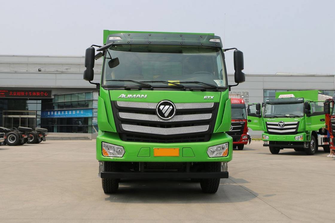 Auman Nouveau camion de décharge ETX 400 chevaux 8x4 7,4m 31t Flip arrière grille en forme de U Boîte de chargement Flip arrière EURO 5