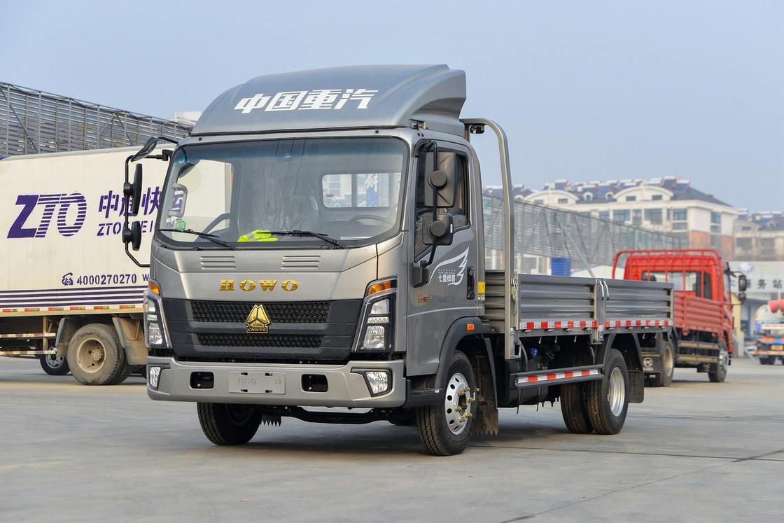 Sinotruk Howo Camion léger Titan Série 150HP 4,15m Single Row Fence Carrosserie en argent avec sièges à rangée unique