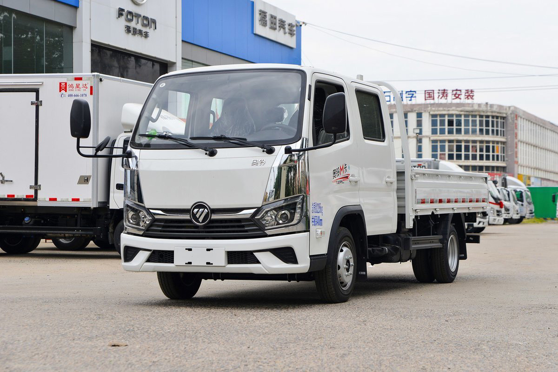 Auman M modèle 2.0L sièges à double rangée 144HP Manuel à essence 5 vitesses 2.7m Foton Flatbed Mini Truck