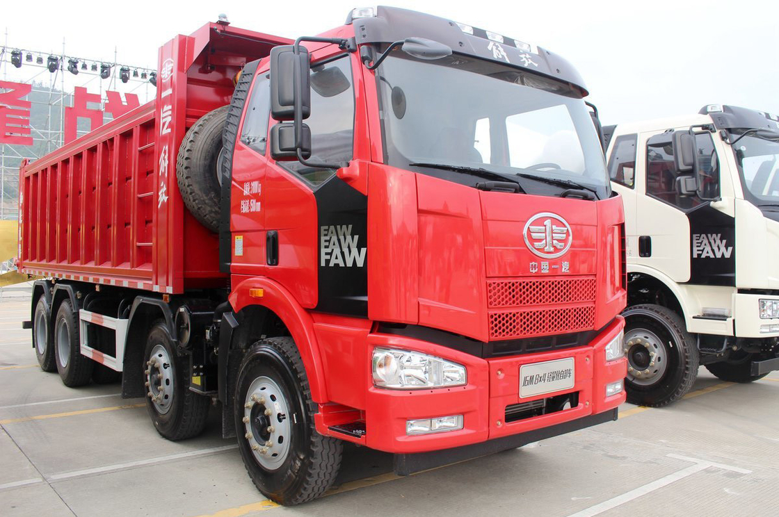 FAW Jiefang Dump Truck J6M Heavy Truck Diesel 350 chevaux siège à rangée unique 8x4 6,5m boîte de chargement arrière