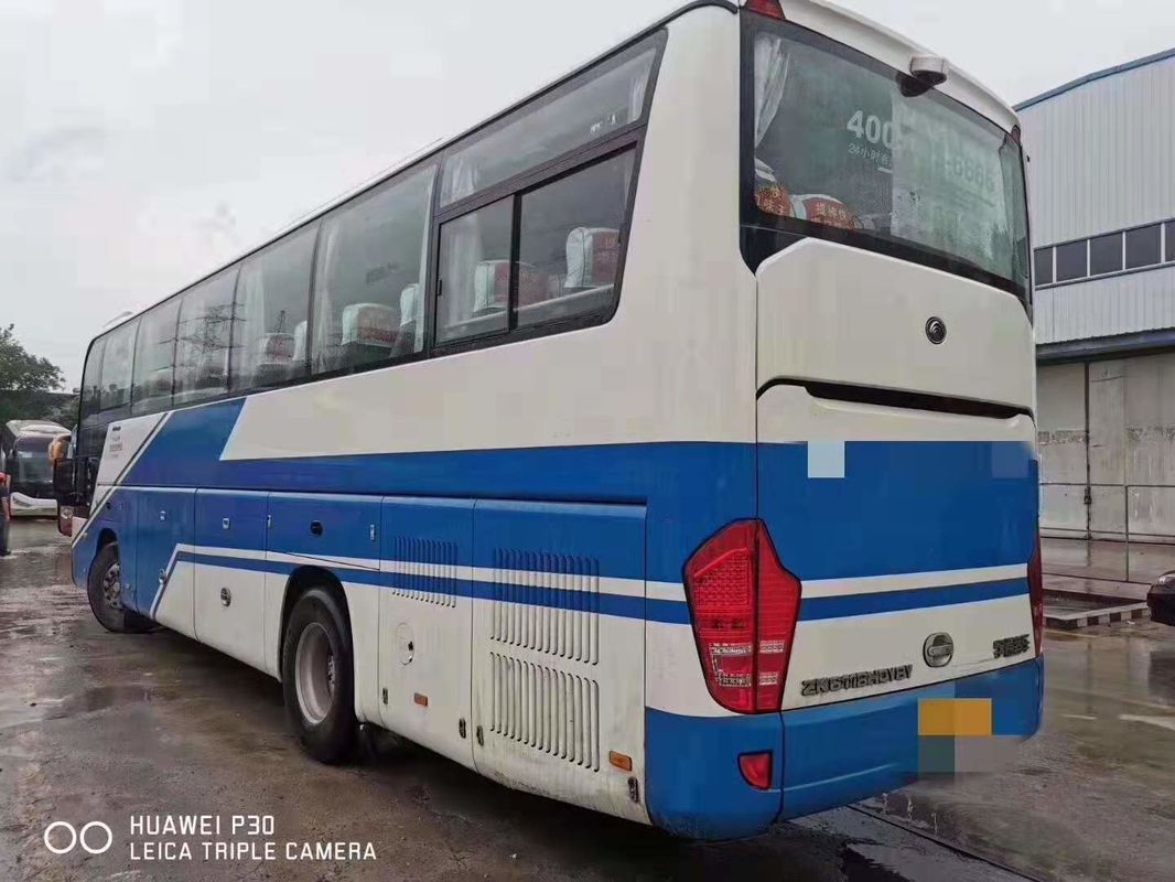 Blanc bleu diesel d'autobus de sièges de l'autobus 55 de caboteur utilisé par Yutong de LHD 2014 ans ZK6118