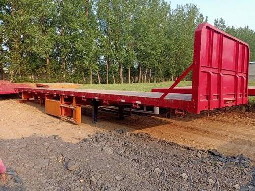 12.5m de 3 des axes 40FT remorques d'occasion semi bas de lit plat certification d'OIN de remorque semi