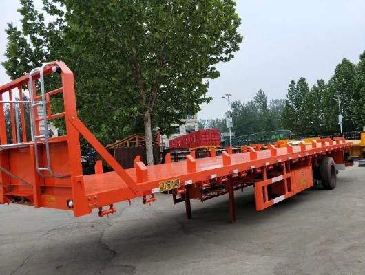 Semi-remorque résistante de Bas-lit du lit plat 13m pour l'usage de conteneur d'usine