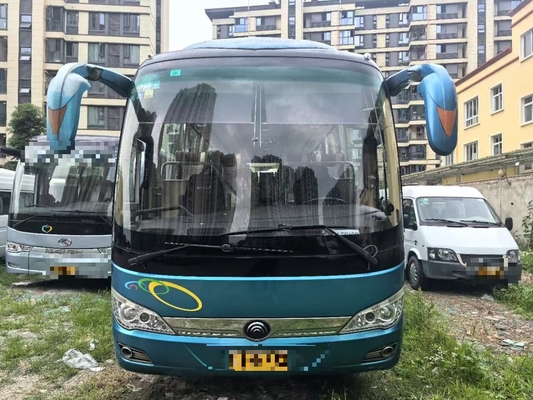 Autocar de luxe K6906 bleu A/C moteur diesel feuille 39 sièges suspension à ressort longue distance