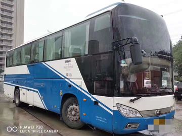 Blanc bleu diesel d'autobus de sièges de l'autobus 55 de caboteur utilisé par Yutong de LHD 2014 ans ZK6118