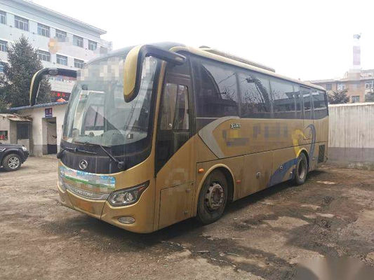 38 bus touristique utilisé gauche de Kinglong de direction du moteur six de Yuchai de sièges des cylindres 270hp d'euro V châssis arrière d'airbag par XMQ6901