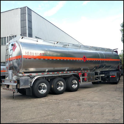 3 axes 45000 litres remplissent de combustible la remorque de camion d'essence de réservoir de stockage de pétrole de bateau-citerne de transport